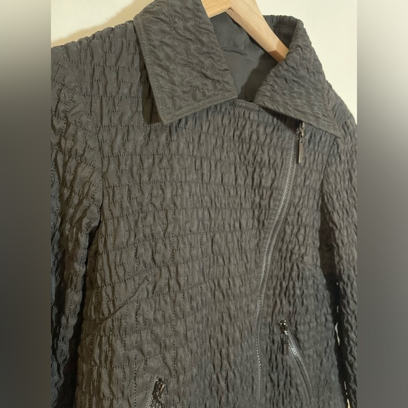 MYCRA PAC ONE Black Reversible Quilted Moto double Diagonal Zip Size 6-8 USA - Picture 7 of 15